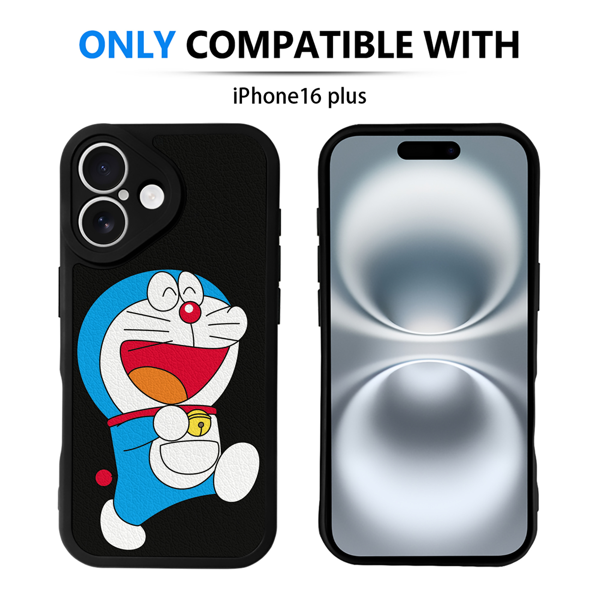 （画像用） ドラえもん Doraemon 【iPhone 16シリーズ対応】シリコンスマホケース（レザー調） 材質：シリコン